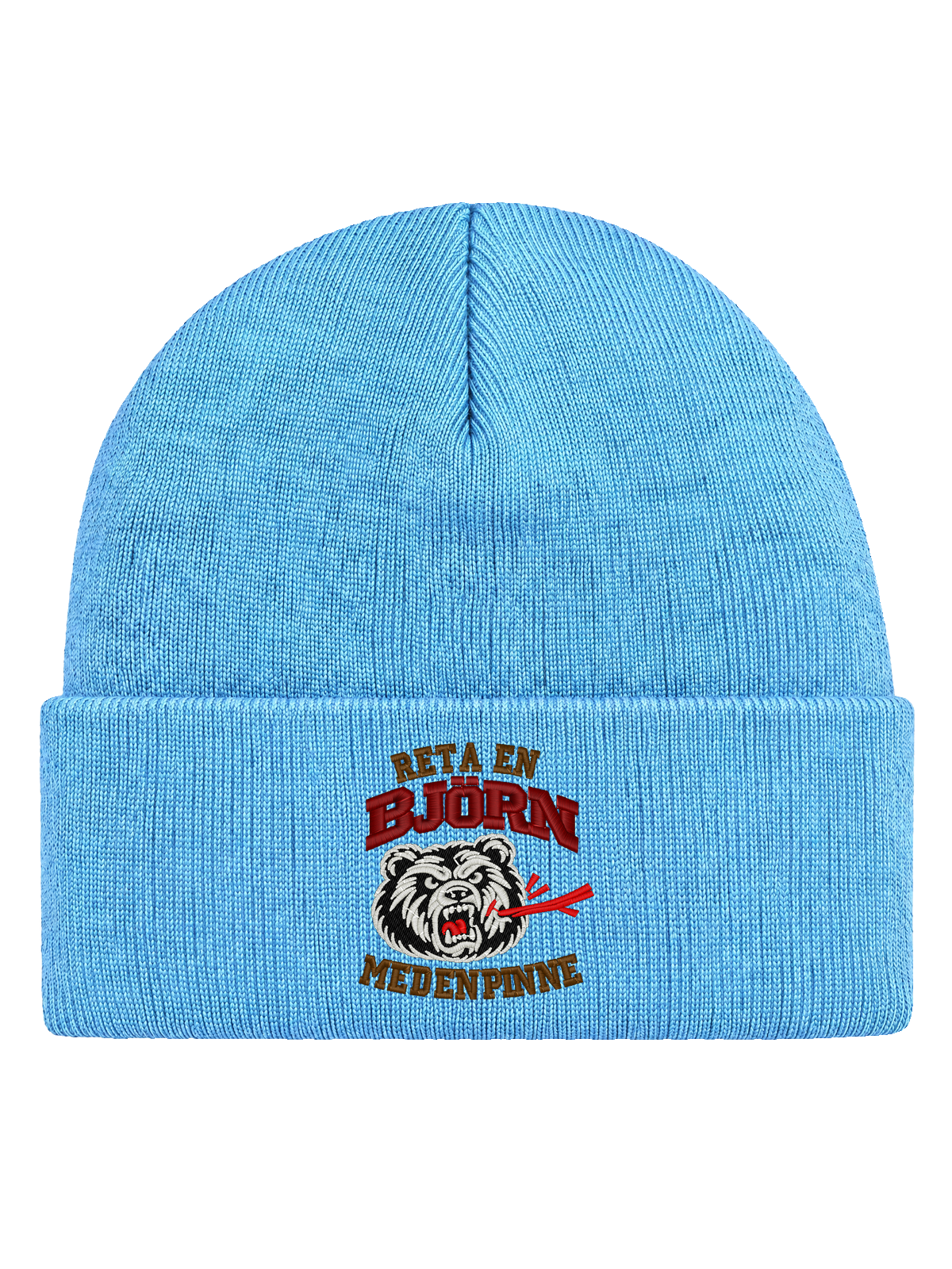 Reta en björn med en pinne – Hatitude Cuffed Beanie – Baby Blue – produktbild