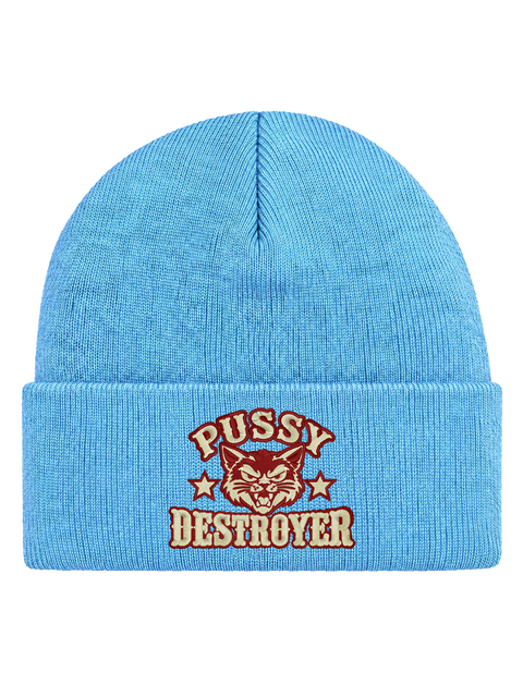 Pussy Destroyer – Hatitude Cuffed Beanie – Baby Blue – produktbild