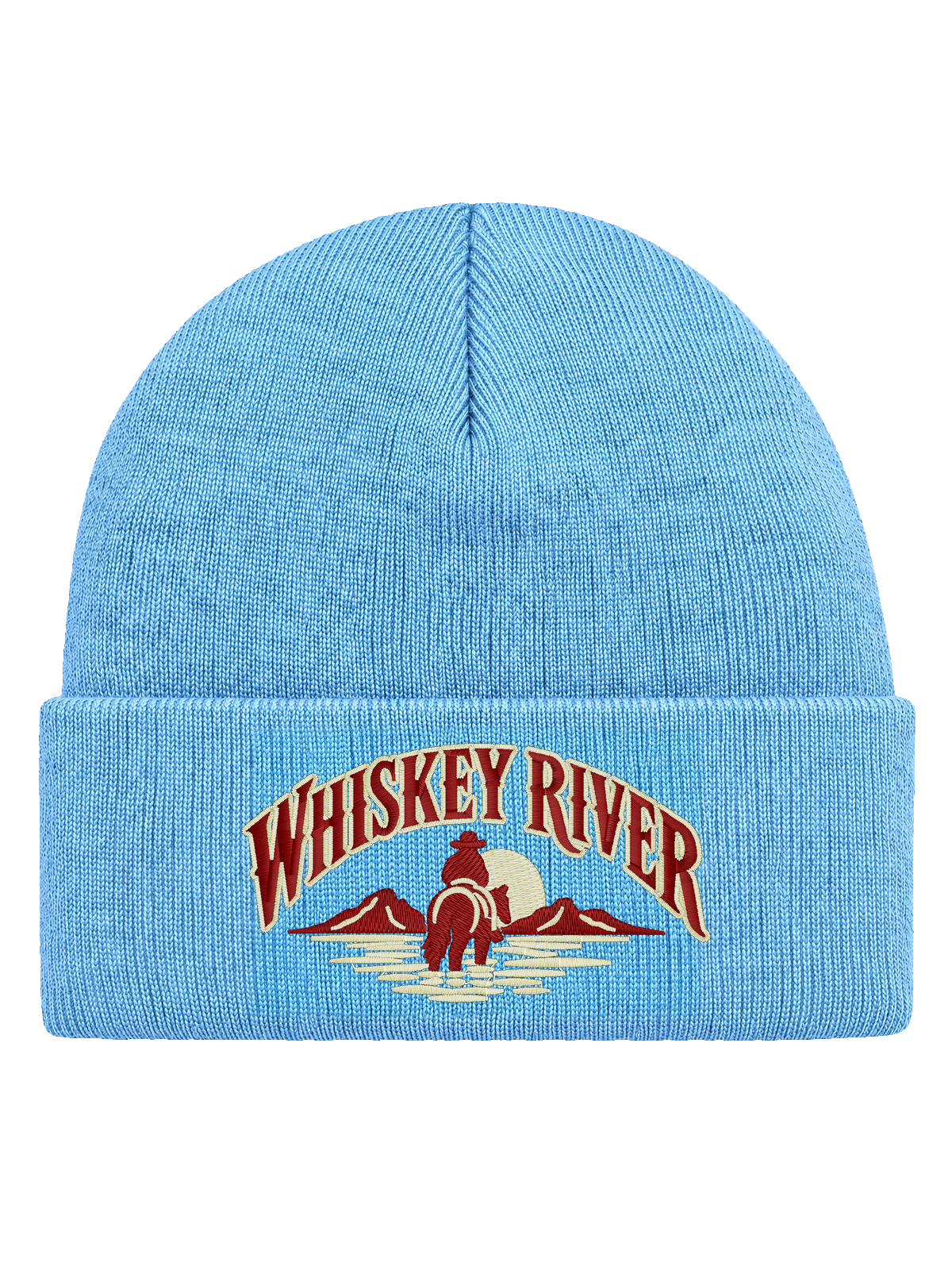 WR FRONT HCB-BBL-WR | Whiskey River – Baby Blue Hatitude Cuffed Beanie | 10.92x6.02cm
