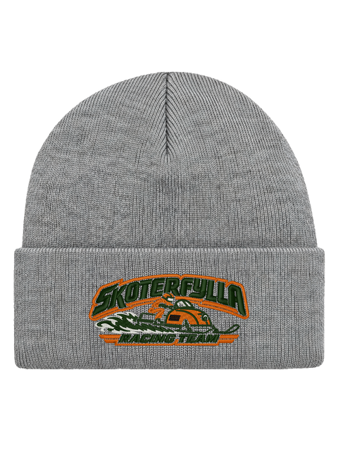 SRT FRONT HCB-HGR-SRT | Skoterfylla Racing Team – Heather Grey Hatitude Cuffed Beanie | 10.56x4.70cm