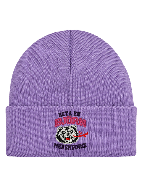Reta en björn med en pinne – Hatitude Cuffed Beanie – Lavendel – produktbild