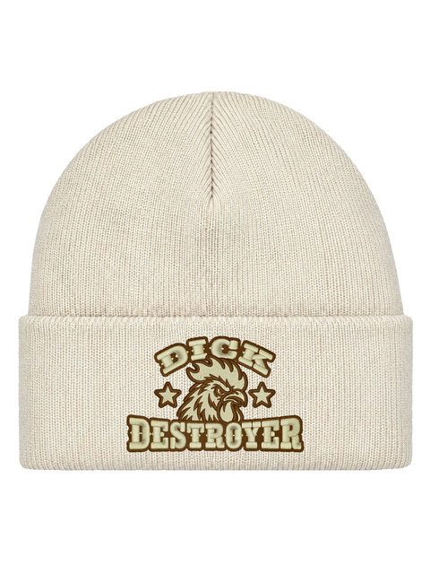 DD FRONT HCB-OFW-DD – Hatitude Cuffed Beanie Offwhite – produktbild med originalbrodyr