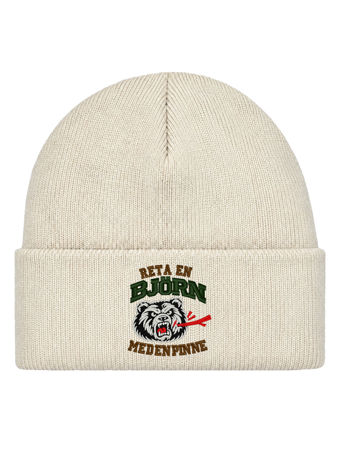 Reta en björn med en pinne – Hatitude Cuffed Beanie – Offwhite – produktbild