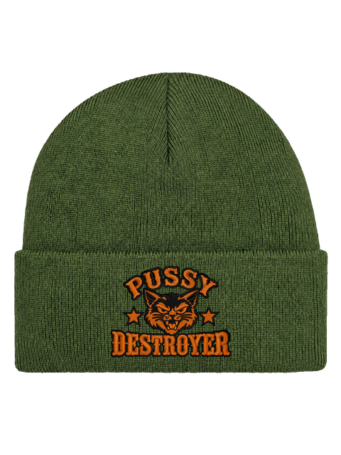 Pussy Destroyer – Hatitude Cuffed Beanie – Olivgrön – produktbild