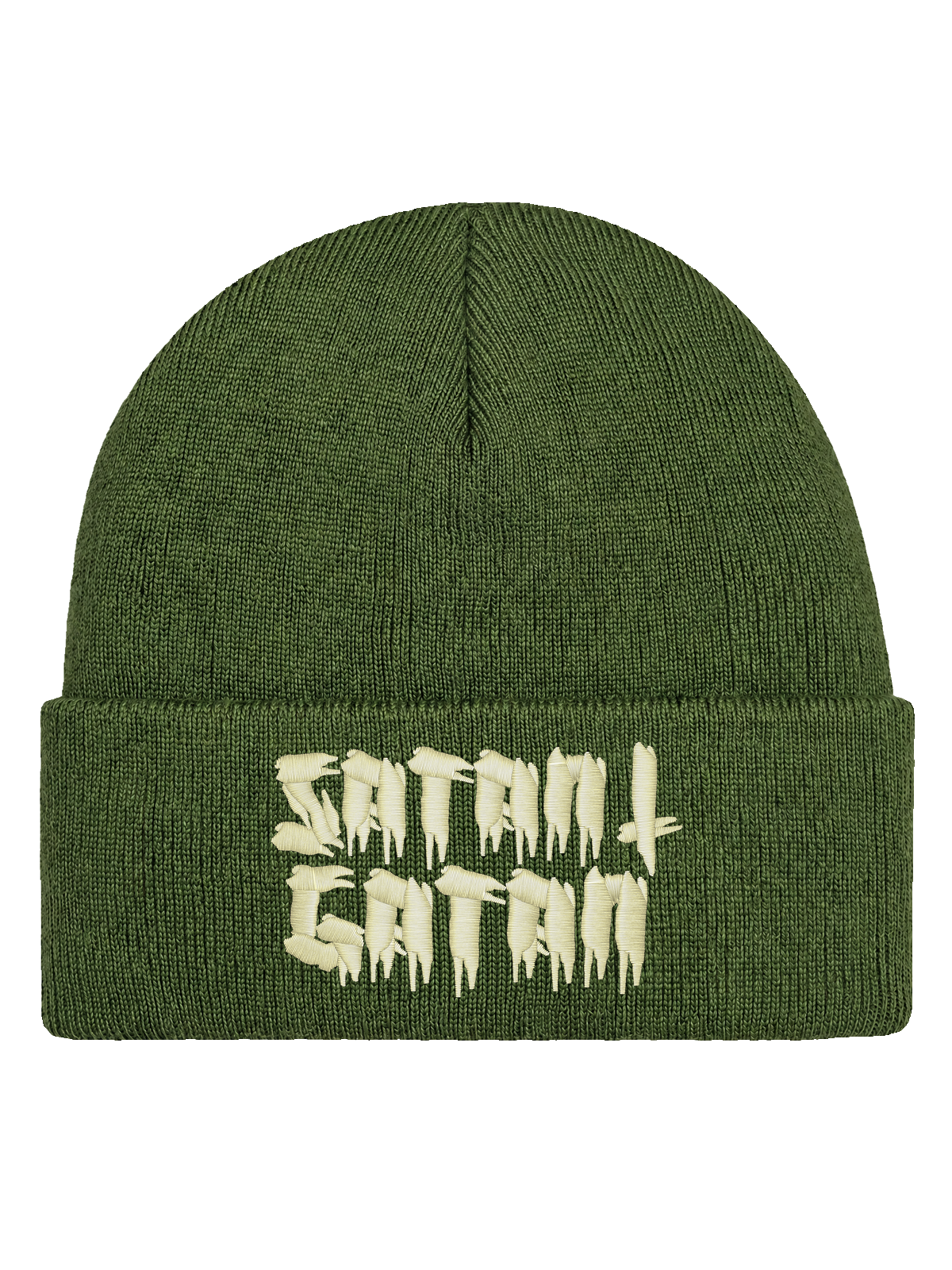 Satan i gatan – Hatitude Cuffed Beanie – Olivgrön – produktbild