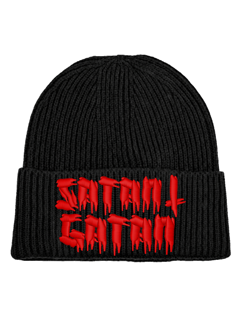 Satan i gatan – Hatitude Oversized Cuffed Beanie – Svart – produktbild