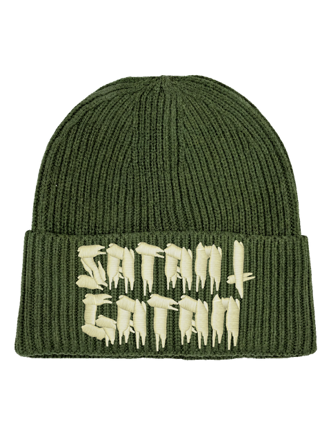 Satan i gatan – Hatitude Oversized Cuffed Beanie – Olivgrön – produktbild