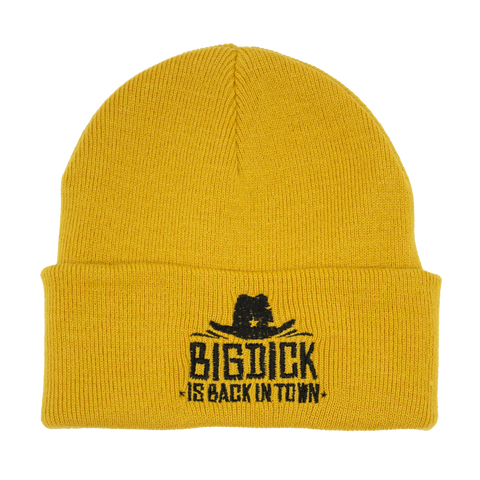 Gul Big Dick Is Back In Town-mössa med svart brodyr