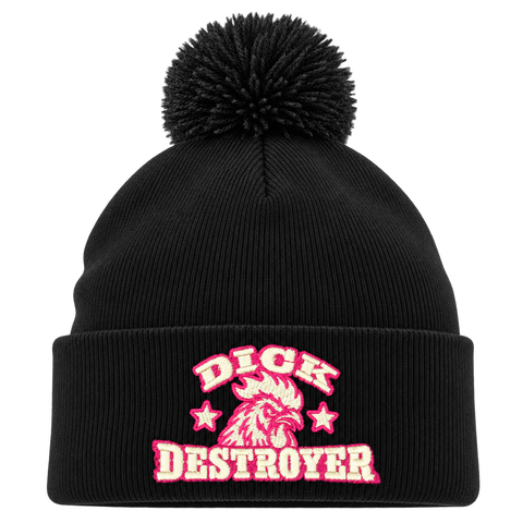 Dick Destroyer – Svart Pom Pom Beanie