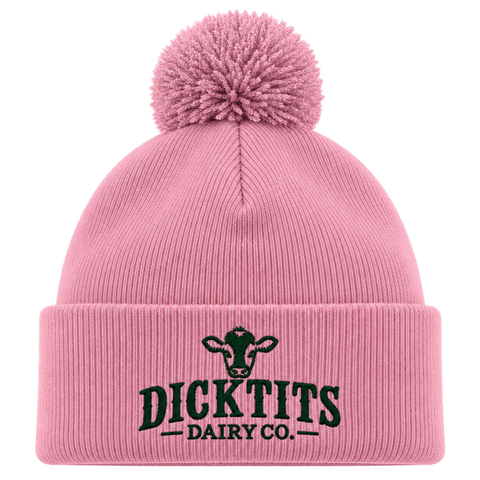 Dicktits Dairy Co. – Rosa Pom Pom Beanie