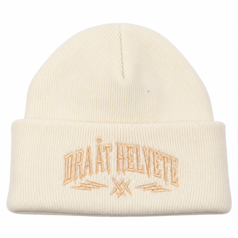 Dra åt helvete – Off White Cuffed Beanie – produktbild på vit bakgrund