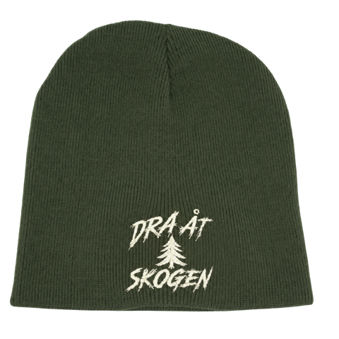 Dra åt skogen – Olivgrön Hatitude Beanie utan uppvik, produktmockup