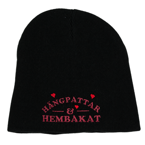 Hängpattar & Hembakat – Svart Hatitude Beanie utan uppvik, produktmockup