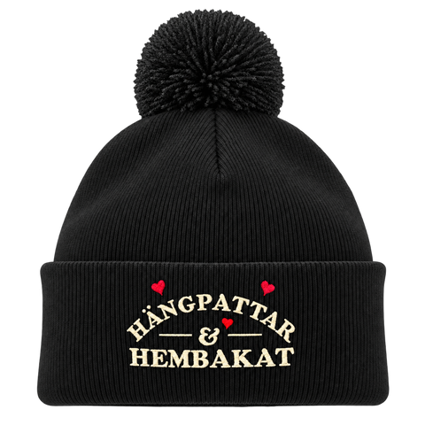 Hängpattar & Hembakat – Svart Pom Pom Beanie