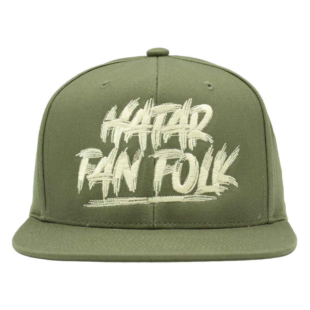 Hatar fan folk olivgrön Mitchell & Ness snapback framifrån