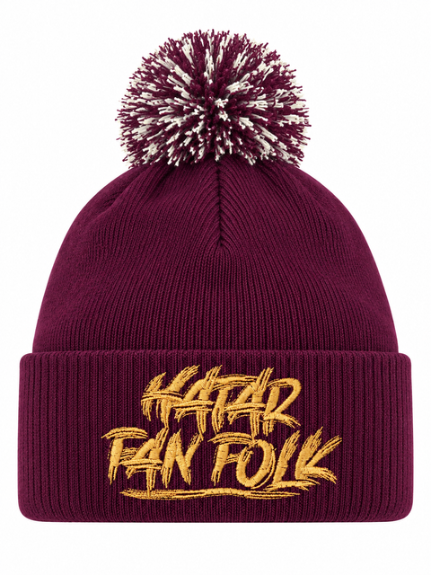 Hatar fan folk – Vinröd Pom Pom Beanie