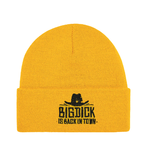 Big Dick Is Back In Town – Cuffed Beanie – produktbild på vit bakgrund