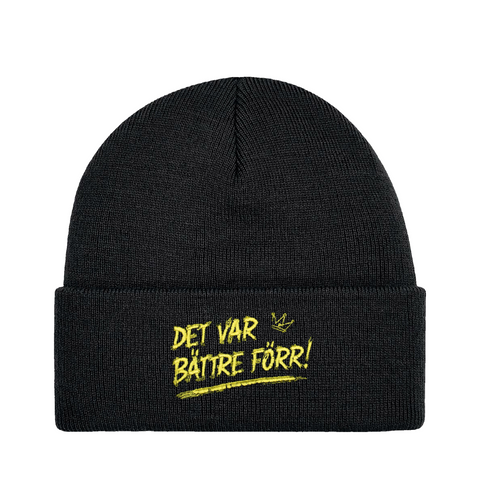 Det var bättre förr! – Cuffed Beanie – produktbild på vit bakgrund