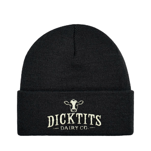 Dicktits Dairy Co. – Cuffed Beanie – produktbild på vit bakgrund