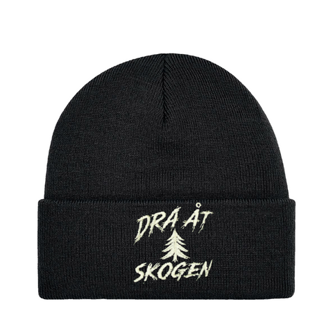 Dra åt skogen – Cuffed Beanie – produktbild på vit bakgrund