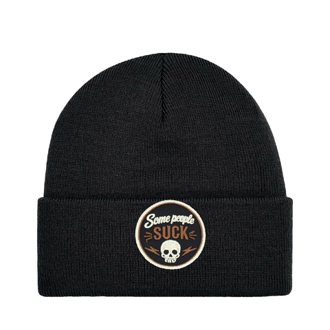 Some People Suck – Cuffed Beanie – produktbild på vit bakgrund