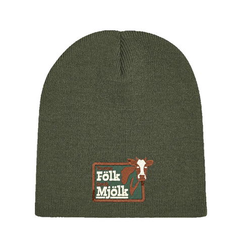 Va som Fölk Dreck Mjölk – Beanie – produktbild på vit bakgrund