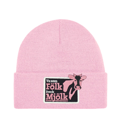 Va som Fölk Dreck Mjölk – Cuffed Beanie – produktbild på vit bakgrund