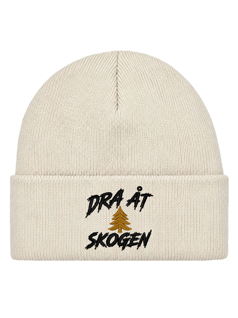 Dra åt skogen, Offwhite, HCB-OFW-DAS. Transparent produktbild. Brodyr 6 cm hög, cirka 6,35 cm bred.