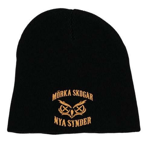 Mörka skogar, nya synder – Svart Hatitude Beanie utan uppvik, produktmockup