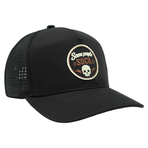Some People Suck – svart Apex Trucker från höger