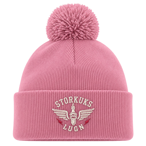 Storkuks Lugn – Rosa Pom Pom Beanie