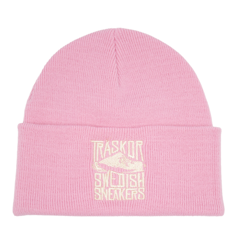 Träskor Swedish Sneakers mössa i rosa med offwhite brodyr
