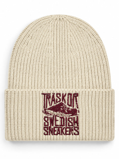 Träskor Swedish Sneakers – Hatitude Oversized Cuffed Beanie Havre, brodyr framifrån