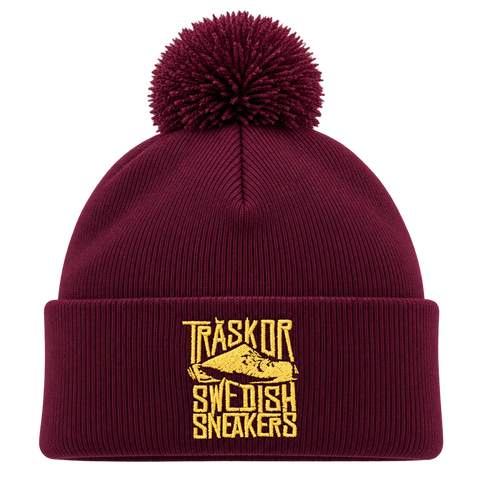 Träskor Swedish Sneakers – Vinröd Pom Pom Beanie